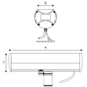 Flood Light Solar — technical drawing