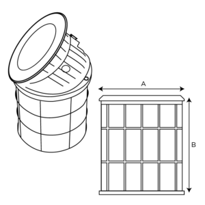 Upper — technical drawing