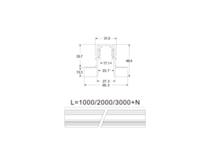 Magnetic Track – Recessed — technical drawing